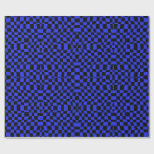 Blaues Retro-70er-Muster Geschenkpapier (Flach)