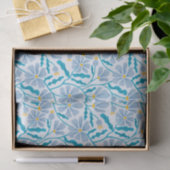 Blaues Retro-Blumenmuster Seidenpapier (Geschenk)