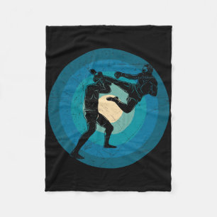 Blaues Retro Muay Thai - Nak Muay, Kickboxing-Gesc Fleecedecke