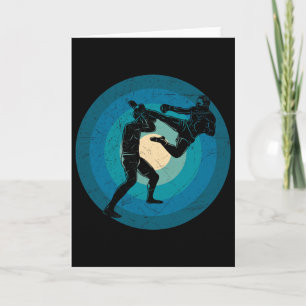 Blaues Retro Muay Thai - Nak Muay, Kickboxing-Gesc Karte