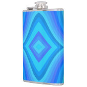 Blaues Retro-Muster Flachmann (Links)