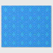 Blaues Retro-Muster Geschenkpapier (Flach)