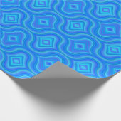 Blaues Retro-Muster Geschenkpapier (Ecke)