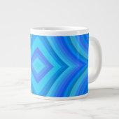 Blaues Retro-Muster Jumbo-Tasse (Vorderseite Rechts)