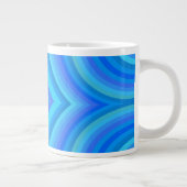 Blaues Retro-Muster Jumbo-Tasse (Rechts)