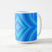 Blaues Retro-Muster Kaffeetasse (VorderseiteRechts)