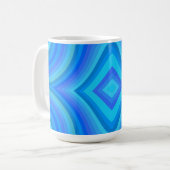Blaues Retro-Muster Kaffeetasse (Vorderseite Links)