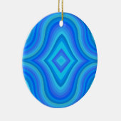 Blaues Retro-Muster Keramik Ornament (Rechts)