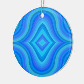 Blaues Retro-Muster Keramik Ornament (Links)