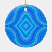 Blaues Retro-Muster Keramik Ornament (Hinten)