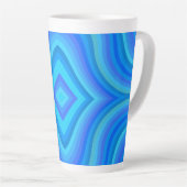 Blaues Retro-Muster Milchtasse (Rechte Ecke)