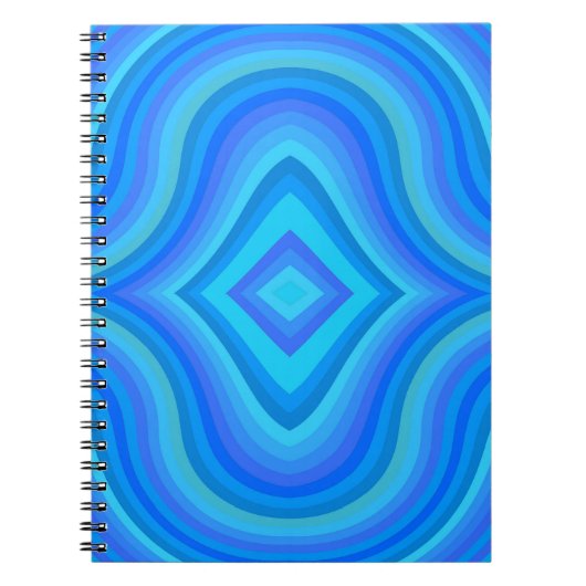 Blaues Retro-Muster Notizblock (Vorderseite)