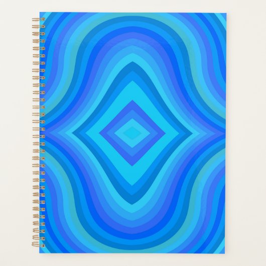 Blaues Retro-Muster Planer (Vorderseite)