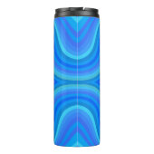 Blaues Retro-Muster Thermosbecher (Rückseite)