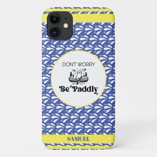 Blaues Retro-Wassermuster Otter Canoe-Individuelle Case-Mate iPhone Hülle (Rückseite)
