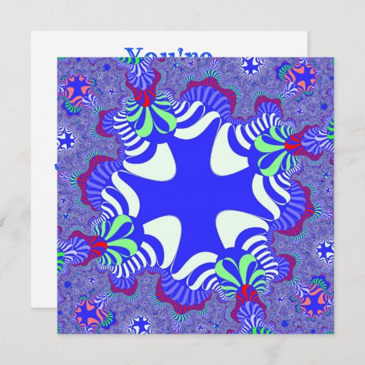 Blaues Retrokreuz Einladung (Vorne/Hinten)