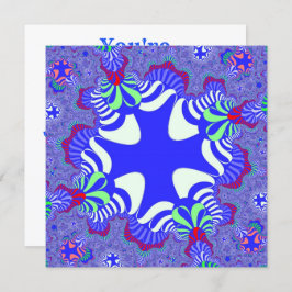 Blaues Retrokreuz Einladung