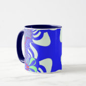 Blaues Retrokreuz Tasse (Vorderseite Links)