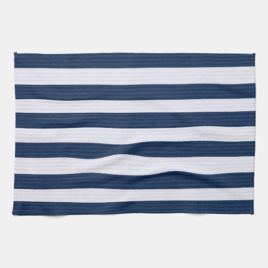 Blaues Ribbed Streifen Muster Geschirrtuch (Horizontal)