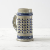 Blaues Ribbons-Muster Bierglas (Vorderseite Links)