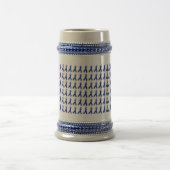 Blaues Ribbons-Muster Bierglas (Mittel)