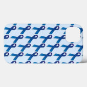 Blaues Ribbons-Muster Case-Mate iPhone Hülle (Rückseite (Horizontal))