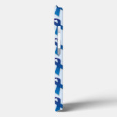 Blaues Ribbons-Muster Case-Mate iPhone Hülle (Rückseite / Links)