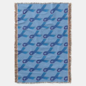 Blaues Ribbons-Muster Decke (Vorderseite Vertikal)