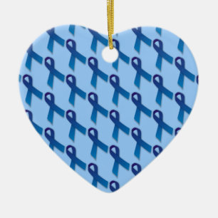 Blaues Ribbons-Muster Keramik Ornament