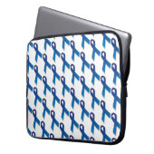 Blaues Ribbons-Muster Laptopschutzhülle (Vorderseite Links)