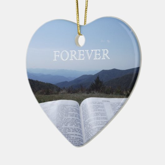 Blaues Ridge-Gebirgsherz-Verzierung Robin Ayscue Keramik Ornament (Links)