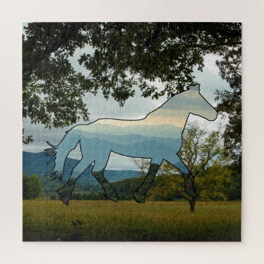 Blaues Ridge Pferd Puzzle (Vertikal)