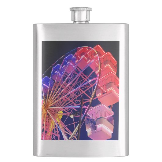 Blaues Riesenrad Flachmann (Vorderseite)