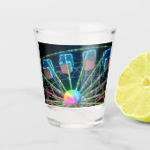 Blaues Riesenrad Schnapsglas (Vorderseite)