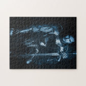 Blaues Ritterknien mit Schwert Puzzle (Horizontal)