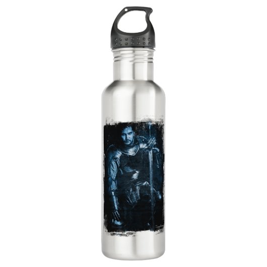 Blaues Ritterknien mit Schwert Trinkflasche (Vorderseite)