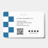 Blaues RN-Mitarbeiter-Foto-ID-Armband Barcode QR Ausweis (Rückseite)