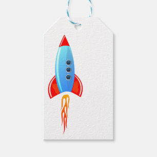 Blaues Rocket Geschenkanhänger