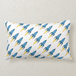 Blaues Rocket-Schiffs-Weltraum scherzt Jungen des Lendenkissen