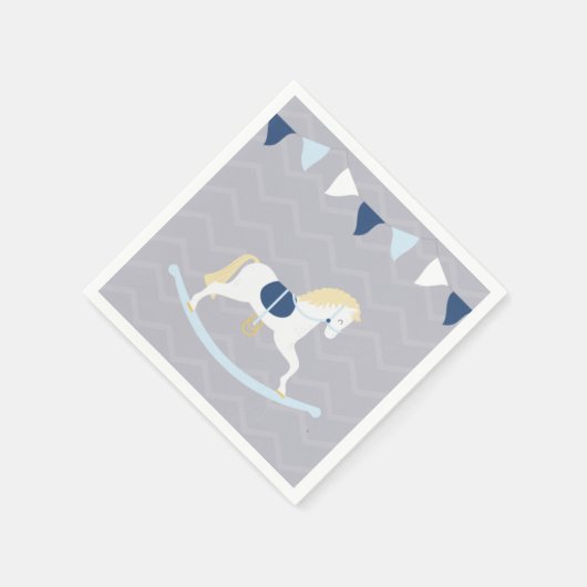 Blaues Rockhorn Serviette (Ecke)