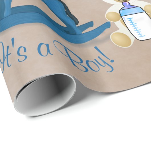 Blaues Rockpferd - Junge! Geschenkpapier (Rolleneckpunkt)