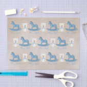 Blaues Rockpferd - Junge! Seidenpapier (Handwerk)