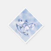 Blaues Rockpferd Napkins Serviette (Ecke)