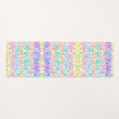Blaues rosa grünes pastellfarbenes Mosaikmuster Yogamatte (Vorderseite (Horizontal))