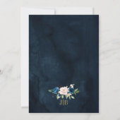 Blaues Rosa Rose Boho Geometric Wedding Einladung (Rückseite)