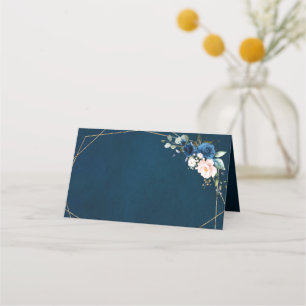 Blaues Rosa Rose Boho Geometric Wedding P Platzkarte