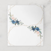 Blaues Rosa Rose Boho Geometric Wedding Platzkarte (Außenseite Aufgefaltet)