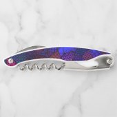 Blaues rosa schwarzes und rotes künstlerisches kellnermesser (Rückseite)