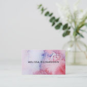 Blaues rosa Spritzenspritzen des handgemalten Visitenkarte (Stehend Vorderseite)