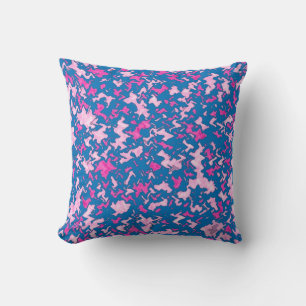 Blaues rosa Tarnungs-Muster-Zuhause-Büro-Schicksal Kissen